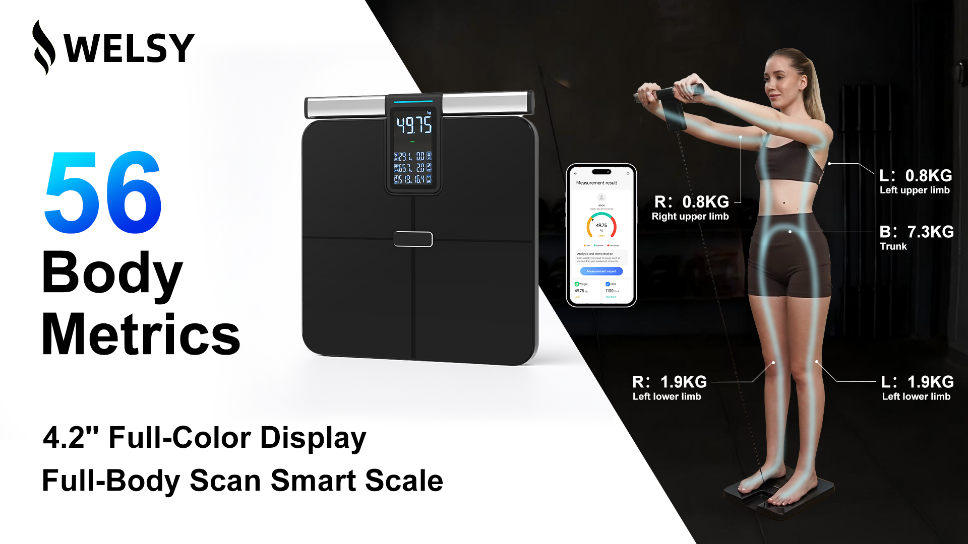 Track 56 Metrics with This Full-Body Scan Scale by WELSY TECH