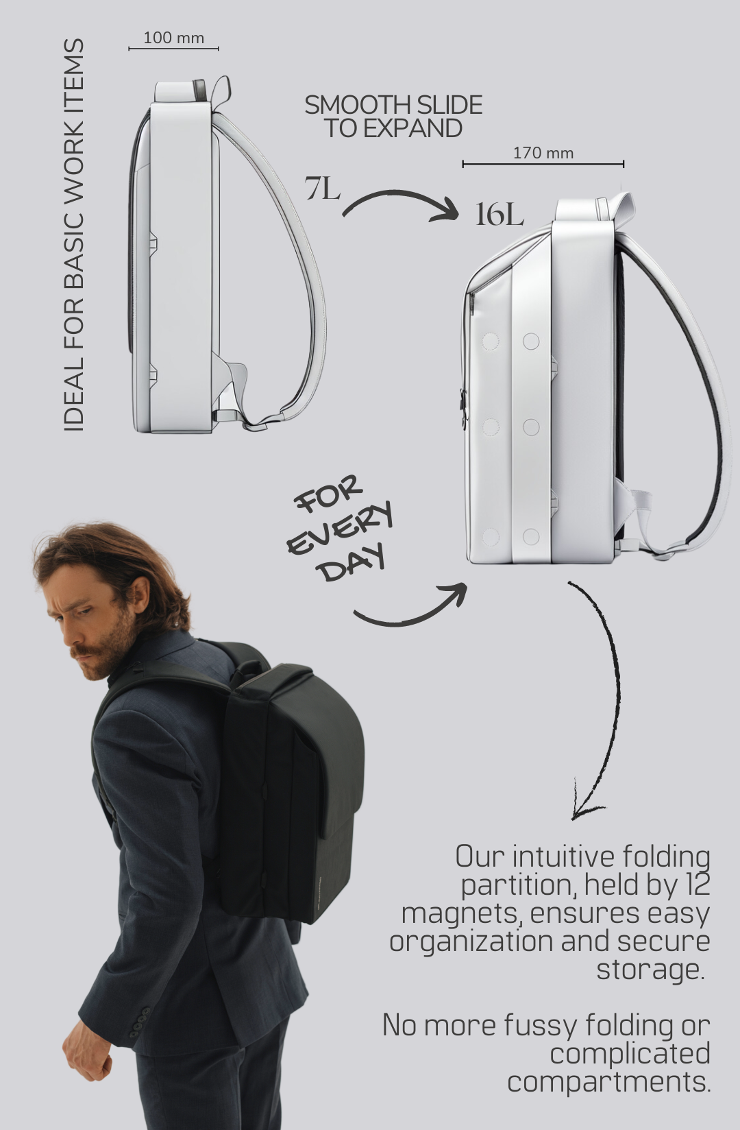 PLEATPACK SLIM - Ultimate Professional Backpack by PLEATPACK