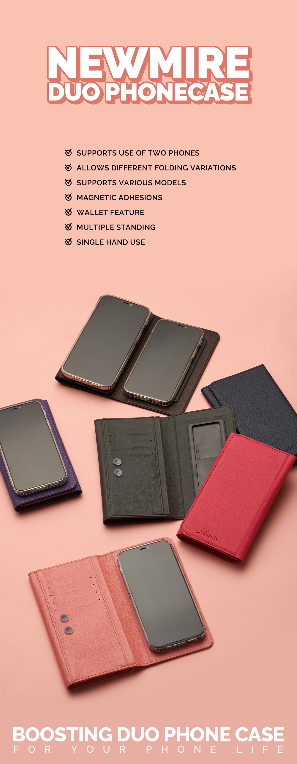Multi Object Phone Case World’s Most Innovative Multi-Use Two-Phone Case by newmire tech ...