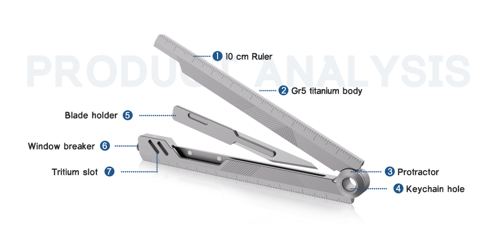 Godiegogo Ruler The Prule: Ti Multifunctional EDC Foldable Ruler by IdeaSpark - Indiegogo