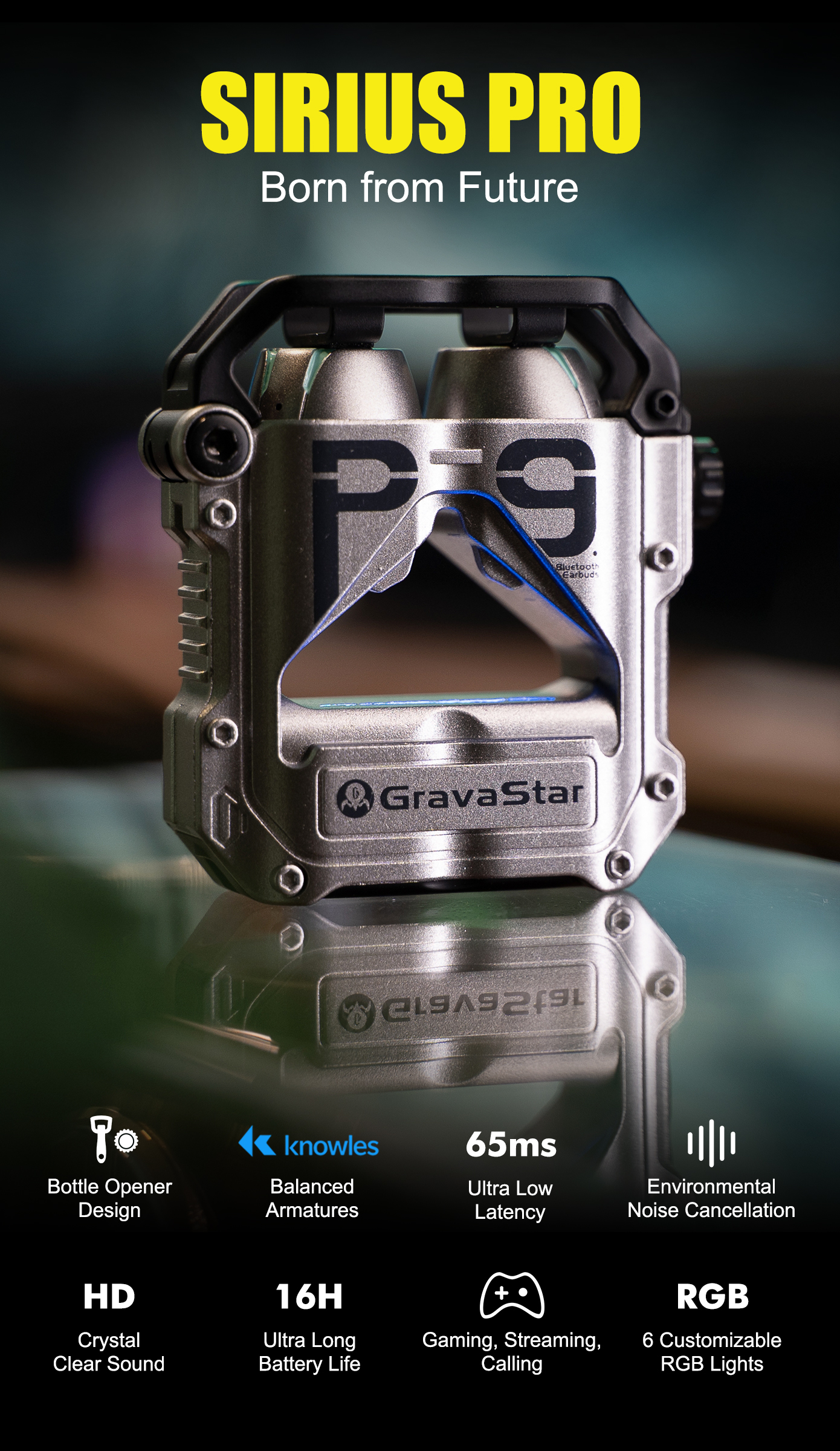 GravaStar Sirius Earbuds: Strong bass. Low latency by GravaStar