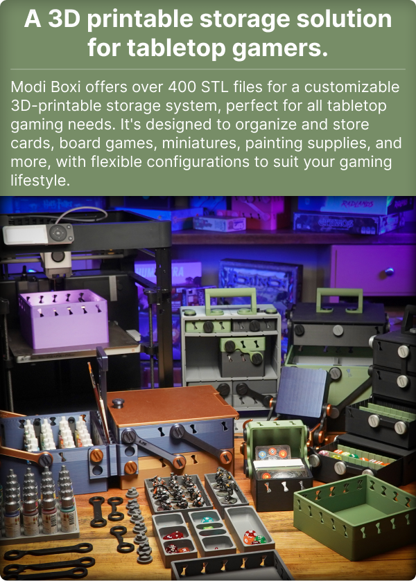 Modi Boxi: 3D printable storage for gamers by Trapper Markelz - Indiegogo