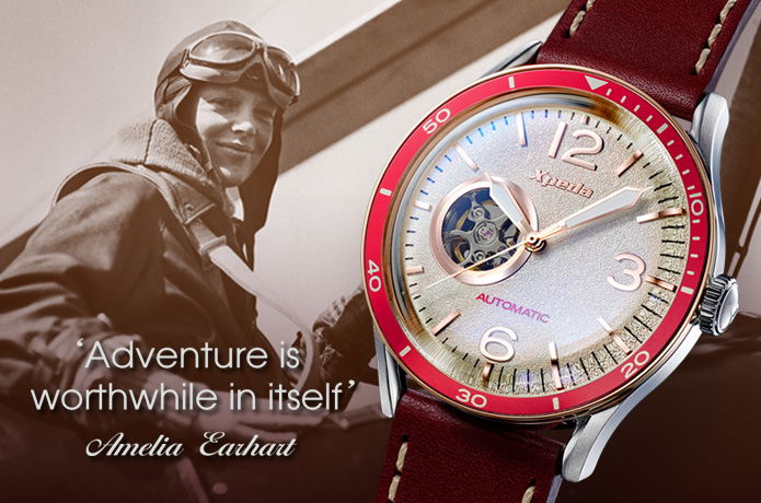 Aviation Legend Inspired Watch-Amelia Pilot Watch by Xpeda Watch 