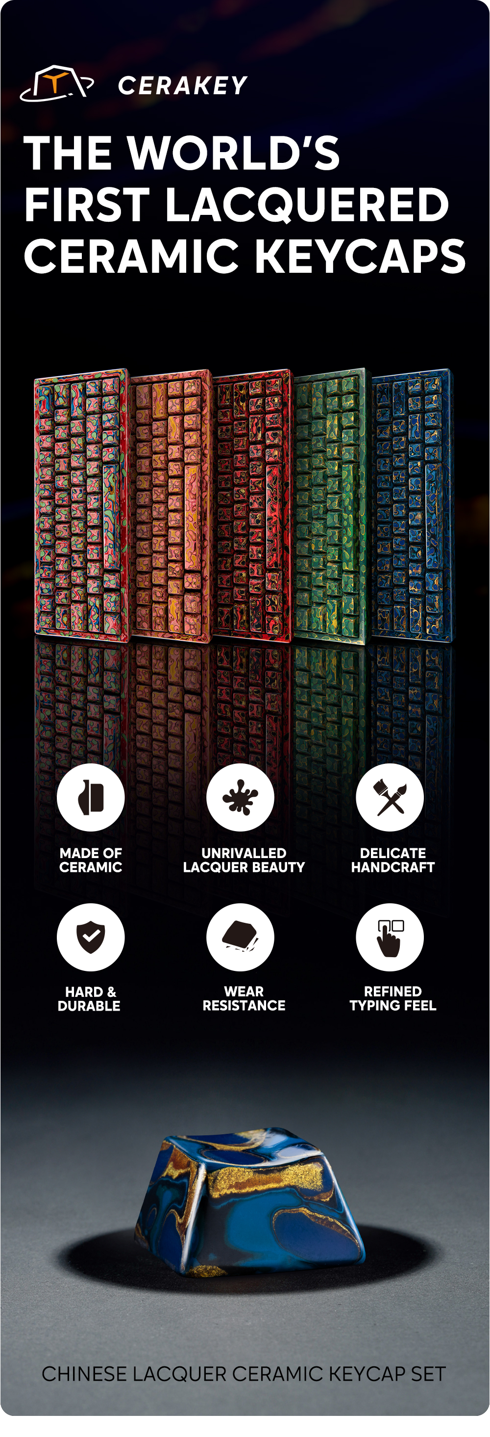 The World's First Lacquered Ceramic Keycap Set by Cerakey Team - Indiegogo